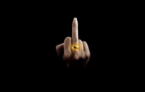 Picture hand, FAK, ring, black background