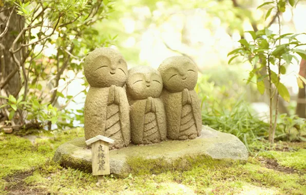 Picture happiness, nature, creative, statues