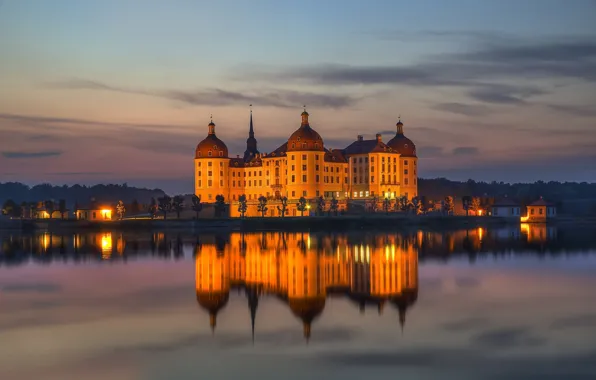 Picture water, reflection, castle, Germany, Germany, Saxony, Moritzburg, Saxony, Moritzburg Castle, Moritzburg Castle, Moritzburg