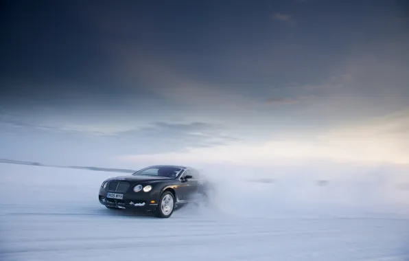 Picture winter, background, Bentley, Continental GT