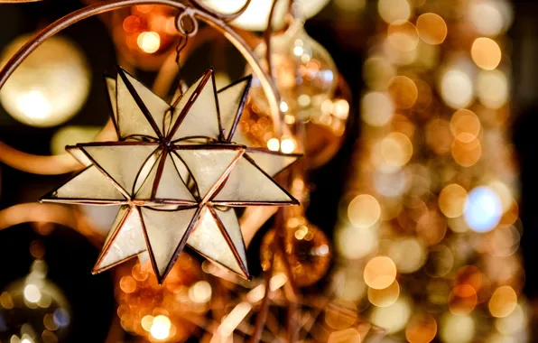 Picture winter, light, lights, toy, star, New Year, Christmas, garland, Christmas, asterisk, holidays, bokeh, New Year, …
