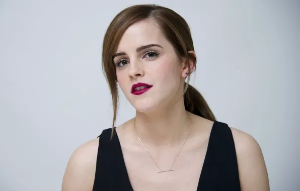 Picture model, actress, beautiful, Emma Watson, Emma Watson, grey background, celebrity