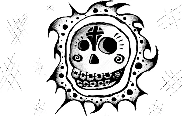 Picture Skull, Evil, The trick, Drawing, Cartoon skull