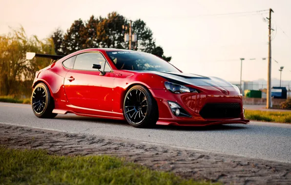 Picture car, tuning, red, tuning, brz, scion fs-r