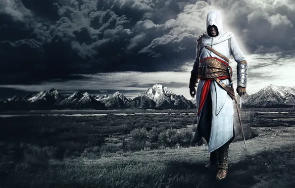 Picture clouds, mountains, assassins creed, Altair, altair, the creed of the assassins