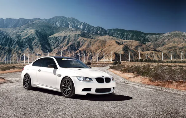 Picture mountains, tuning, BMW, windmills, bmw m3, 1013mm