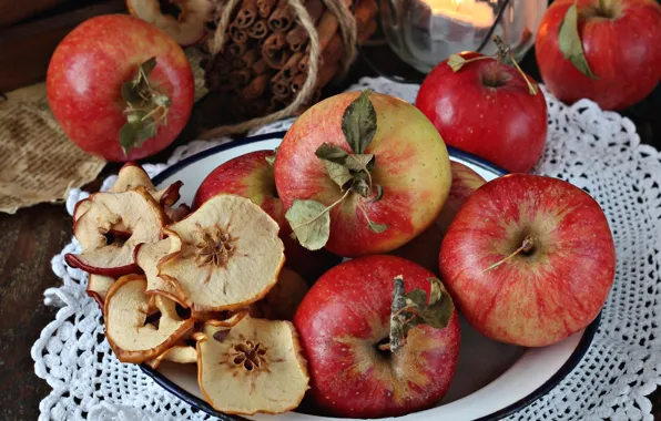 Picture apples, cinnamon, dried fruit