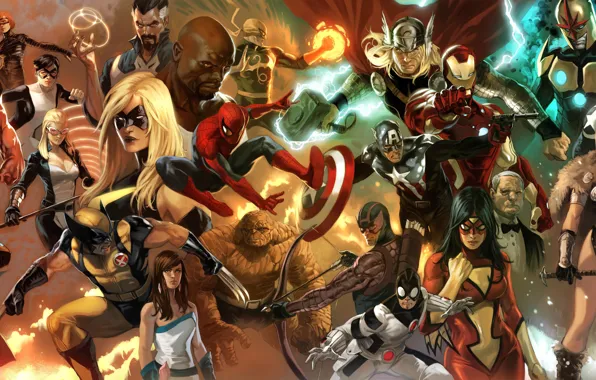 Picture spider-man, collage, x-men, comics, Superman, iron man, marvel, captain America, spider-man, superheroes, iron man, fantastic …