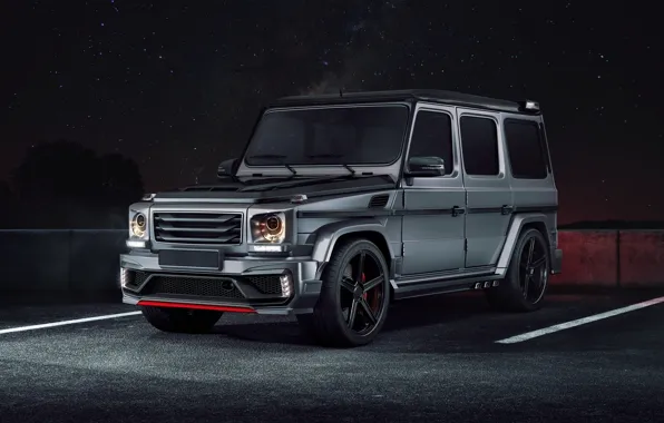 Picture Mercedes-Benz, Front, AMG, Night, Tuning, G63, Black Stone