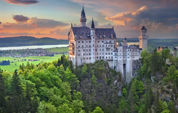 Picture spring, Germany, Bayern, Neuschwanstein castle