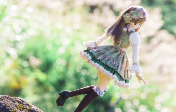 Picture nature, pose, toy, doll, bokeh