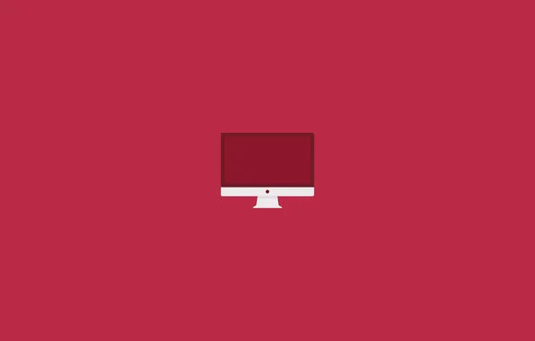 Picture computer, red, background, color, Mac, apple, minimalism, logo, wallpaper, screen, EPL, imac, dark red, viny