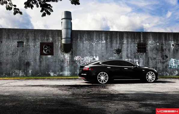 Picture black, Tesla, Model S, electric car