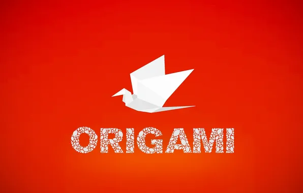 Picture Paper, Bird, The inscription, Origami, Origami, Crane, Signature