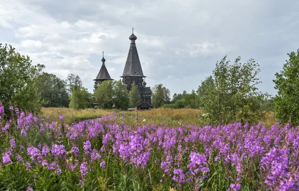 Picture landscape, nature, Church, temple, Orthodoxy, Leningrad oblast, gimreka