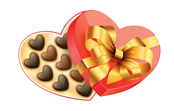 Picture holiday, gift, heart, chocolate, art, candy, Valentine's Day