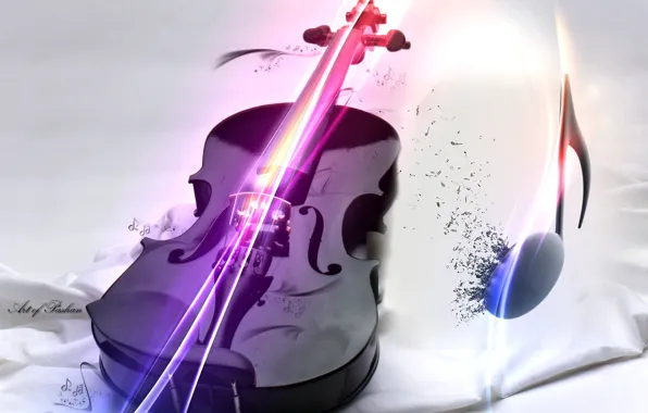 Picture Violin, black, note, inspiration, on white, Violin
