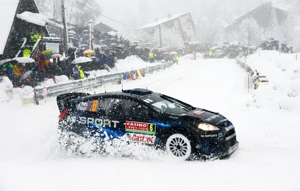 Picture Ford, Winter, Auto, Snow, Sport, People, Turn, Ford, Race, Skid, WRC, Rally, Fiesta, Snowfall