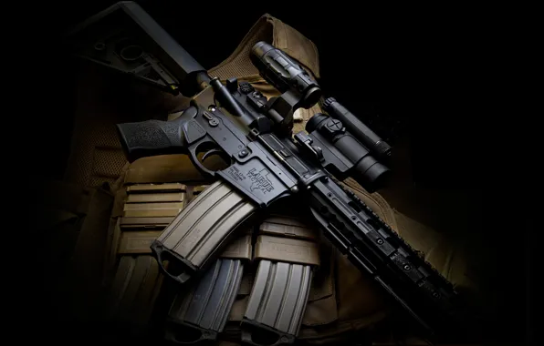 Picture weapons, optics, twilight, stores, hd wallpaper, assault rifle, Larue Tactical