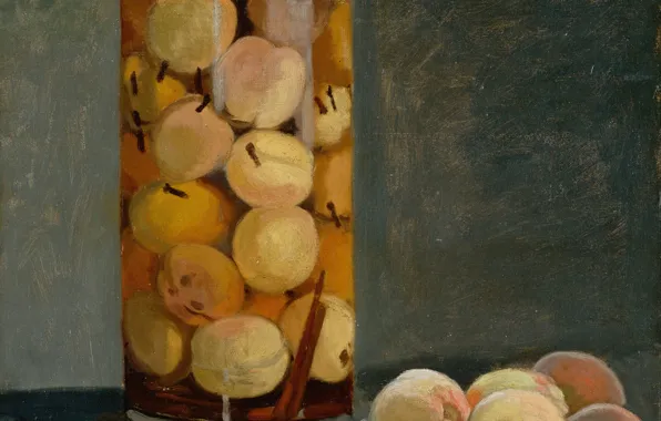 Picture picture, fruit, still life, Claude Monet, A can of Peaches