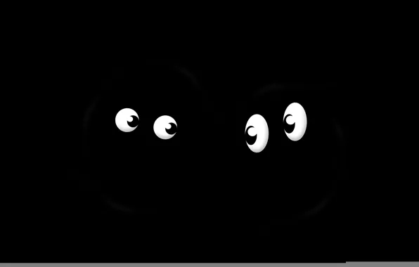 Picture eyes, two, pupils, shape, look, black background