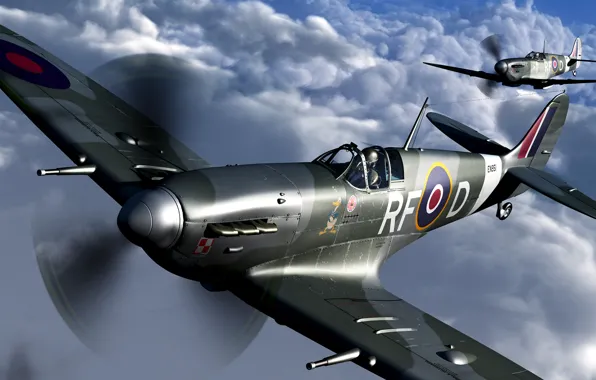 Picture England, fighter, Spitfire Mk.Vc