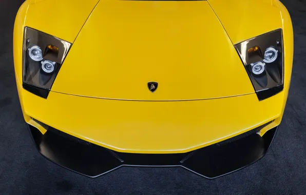 Picture Lamborghini, yellow, Lamborghini, yellow, Murcielago, front, murciélago
