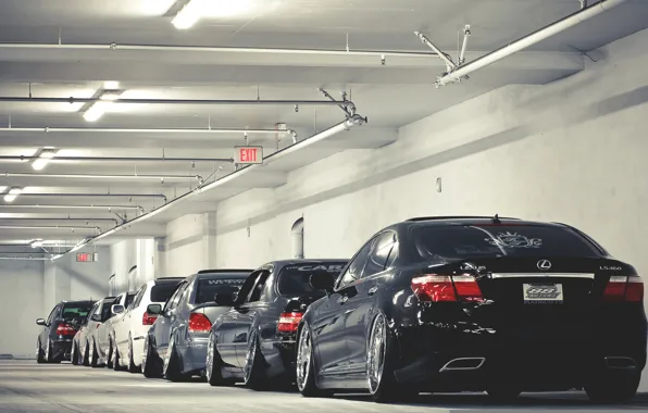 Picture garage, nissan, Parking, lexus, subaru, japan, Nissan, impreza, Lexus, Subaru, Impreza, ls460