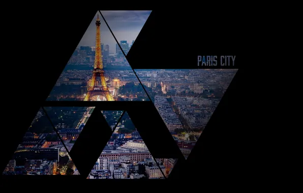 Picture Paris, triangles, Eiffel tower, Paris