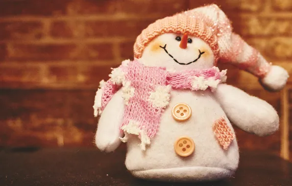 Picture toy, snowman, toy, hat, winter, snowman, buttons, scarf, stuffed animal