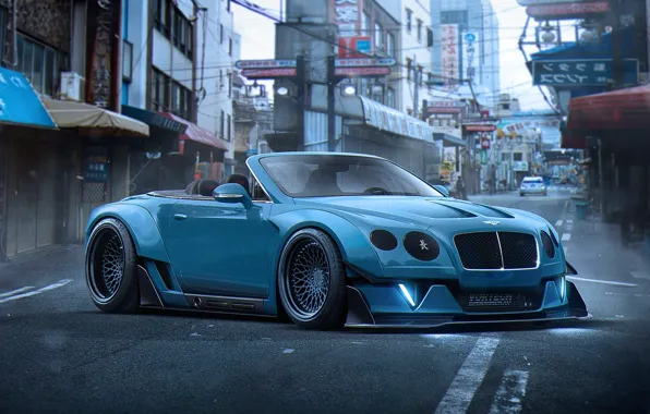 Picture Bentley, Continental, Blue, Tuning, Future, Stance, by Khyzyl Saleem