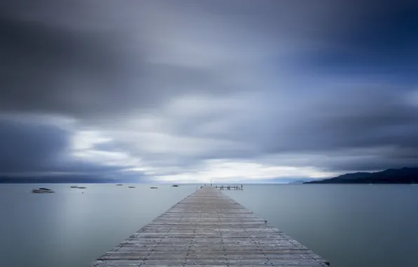 Picture the sky, clouds, landscape, lake, USA, the bridge, blue, Tahoe
