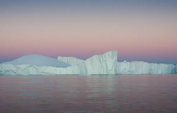 Picture ocean, sunset, iceberg