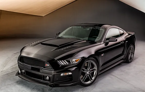 Picture black, Mustang, Ford, Mustang, Black, Roush, 2015, Stage 3, FRD
