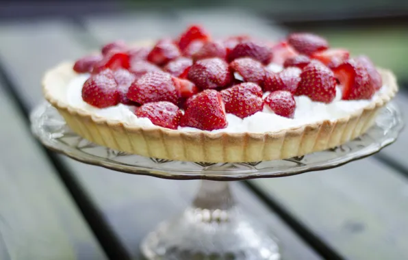 Picture blur, strawberry, pie, sweet