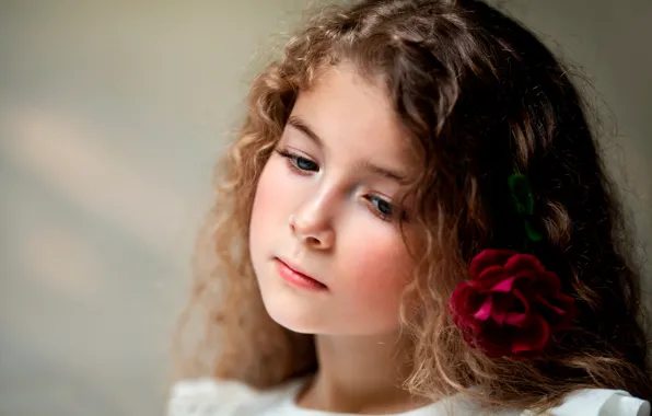 Picture flower, rose, portrait, girl, child photography