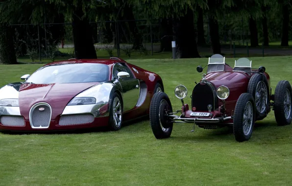Picture retro, Bugatti, veyron, evolution
