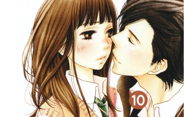 Picture love, pair, tie, blush, art, students, almost kiss, as though her hazuki, yamato kurosawa, mei …
