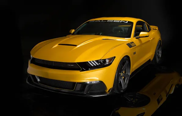 Picture Mustang, Ford, Reflection, Optics, Muscle, Saleen, Mustang, Yellow, Carbon, 302, Yallow