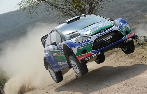 Picture jump, dust, ford, rally, rally, wrc, fiesta, Petter Solberg