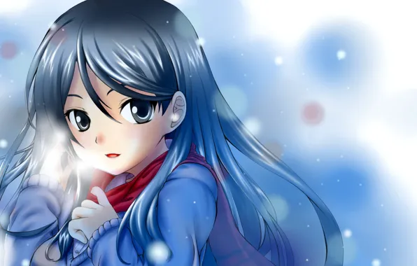 Picture girl, snow, smile, scarf, To Aru Majutsu no Index, fukiyose seiri, index of magic