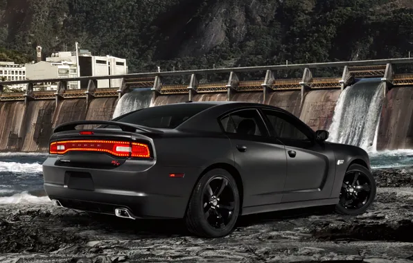Picture water, black, dam, Dodge, rear view, dodge, charger, fast and furious 5, special version, the …
