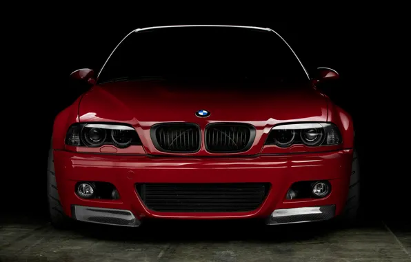 Picture red, reflection, bmw, BMW, coupe, red, the front, e46