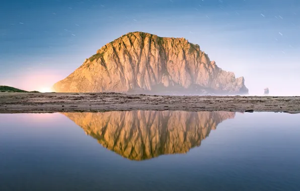 Picture Mountain, reflection, mirror of water, geographic formation