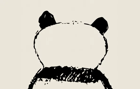 Picture white, ass, minimalism, black, bear, Panda