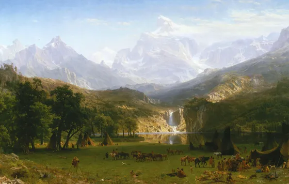 Picture landscape, picture, Albert Bierstadt, Of the rocky mountains. Peak Lender