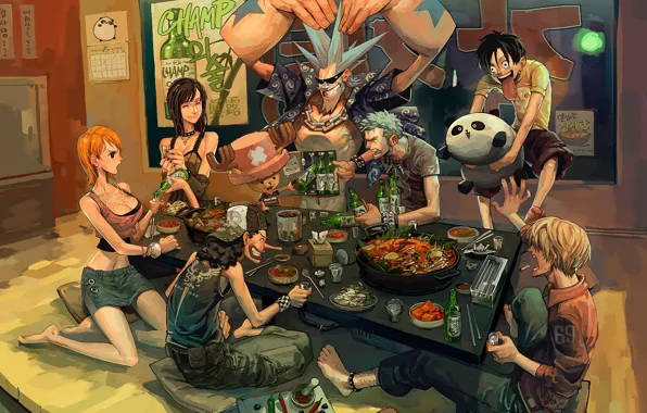 Picture party, company, Shounen, metallers, punks, One Piece