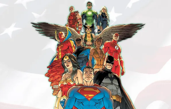 Picture fantasy, Wonder Woman, Batman, background, Green Lantern, Superman, comic, DC Comics, Flash, Aquaman, Justice League, …