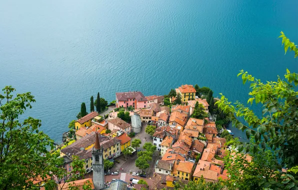 Picture lake, building, ruffle, roof, Italy, panorama, Italy, lake Como, Lombardy, Lombardy, Lake Como, Varenna, Varenna