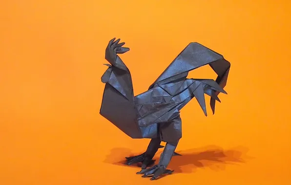 Picture paper, origami, cock